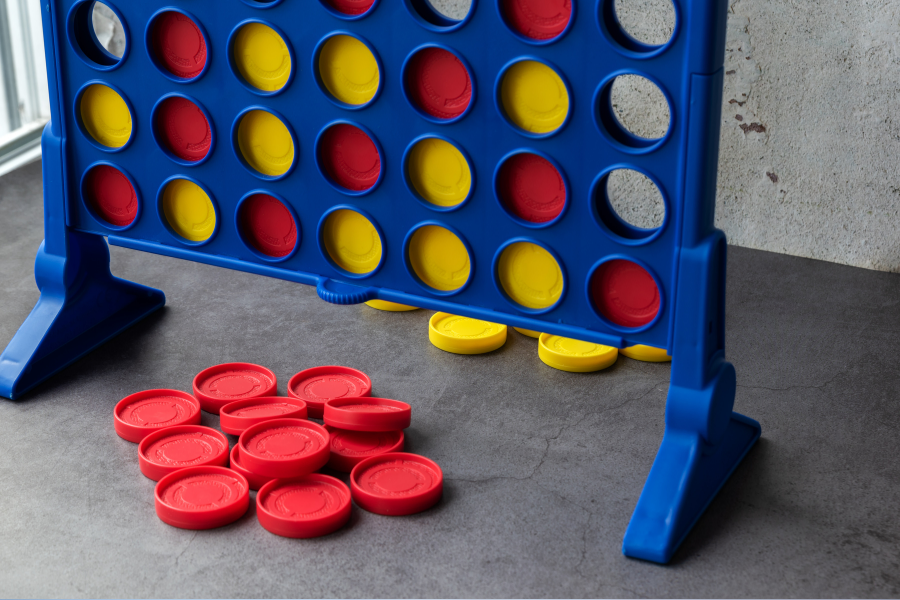Connect Four, leads to placing a hold on board and card games at the Main Library.
