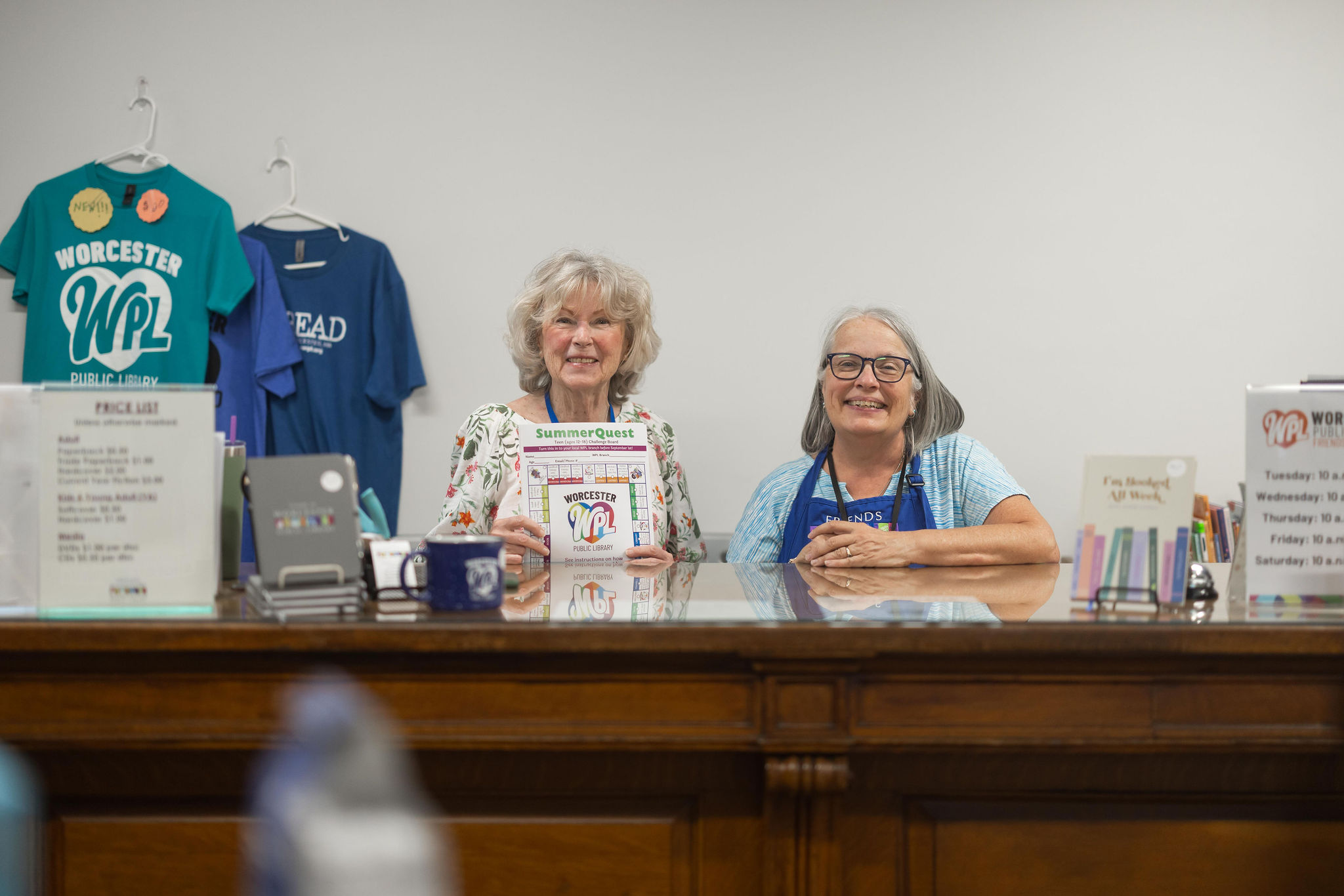 A couple of Friends volunteers in the book store.