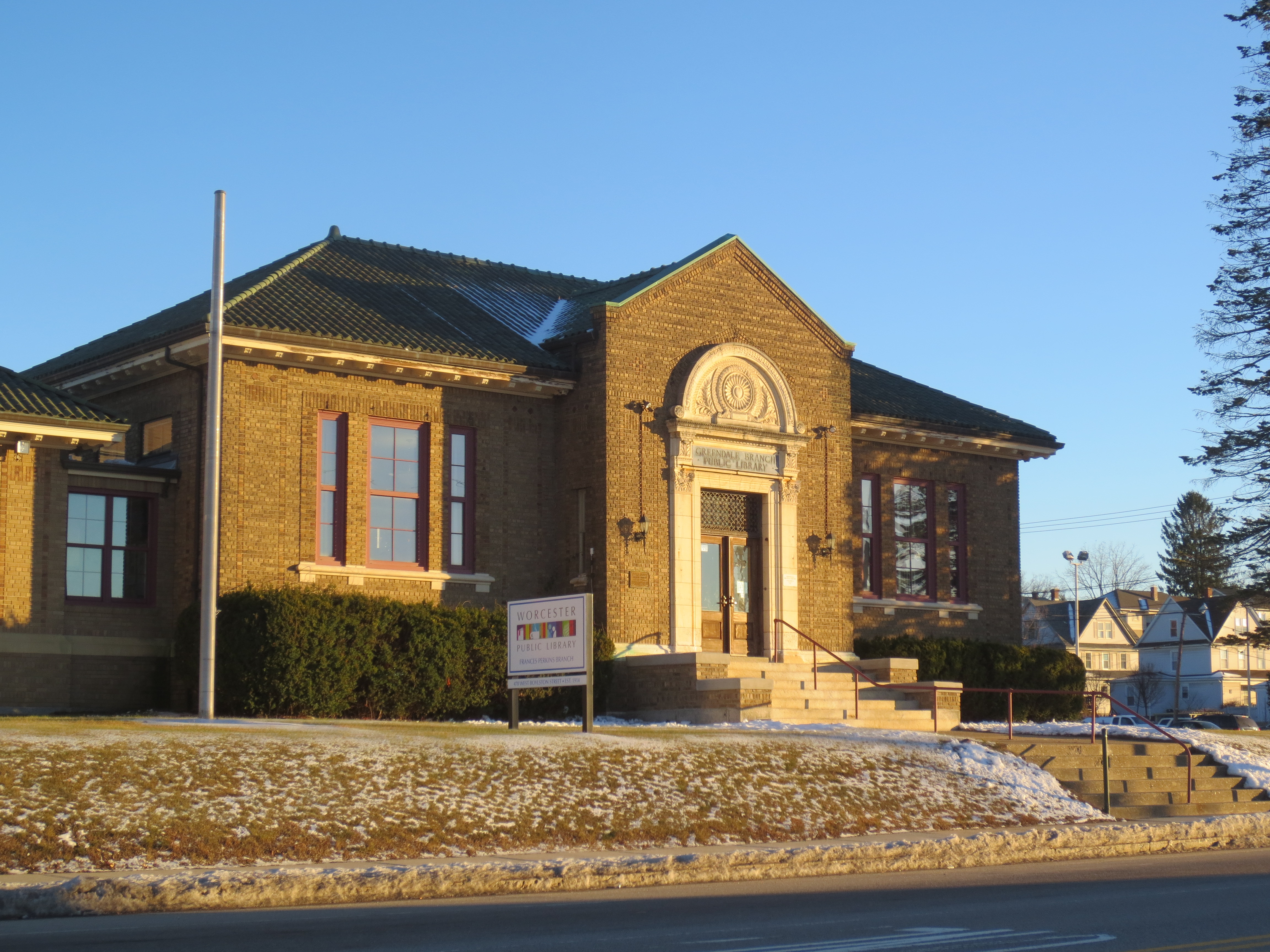 Outside of Frances Perkins Branch.