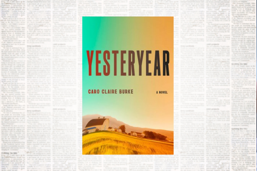 Cover of "Yesteryear" by Caro Claire Burke, points to New York Times fiction bestsellers.